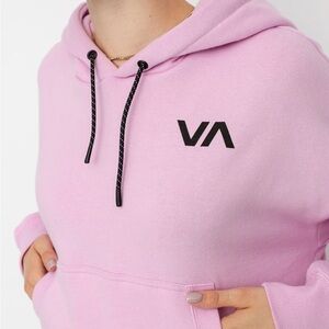 RVCA Cropped Hoodie with Black Logo